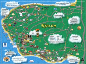 Tourism Map of Rincon, Puerto Rico