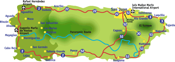Cómo llegar a Rincón - Mapa de Puerto Rico